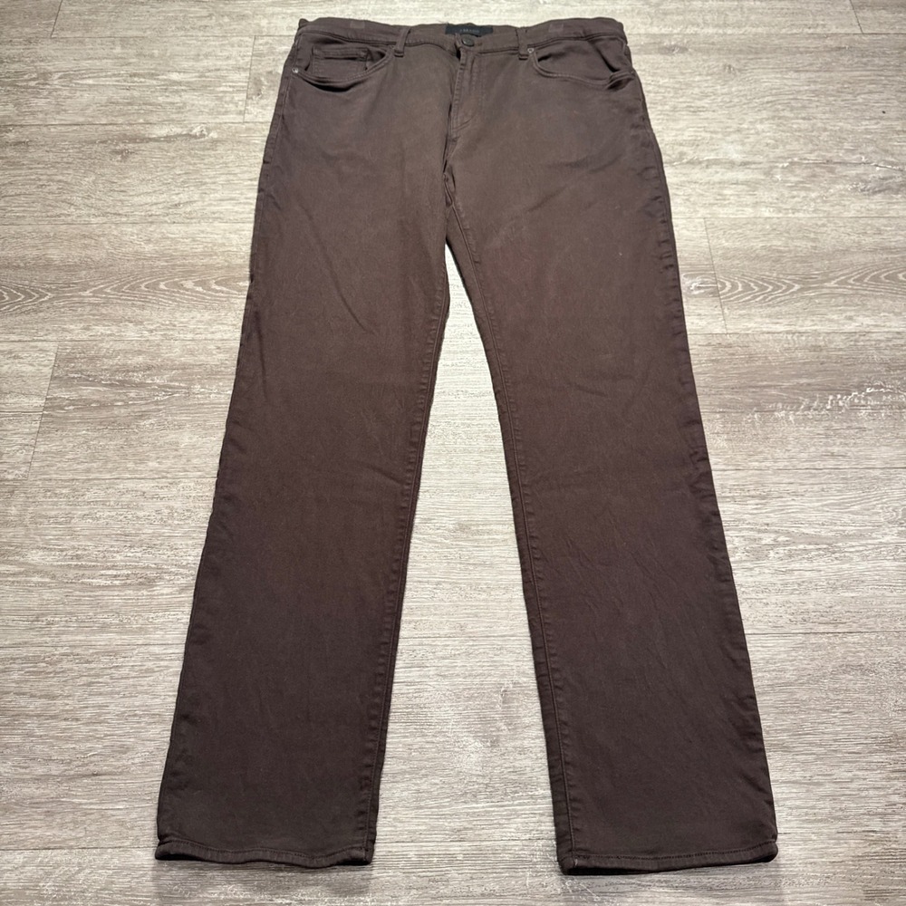 J Brand Pants Mens 38 Brown Cotton Kane Straight Leg Keckley Umburr 38x33 Adult